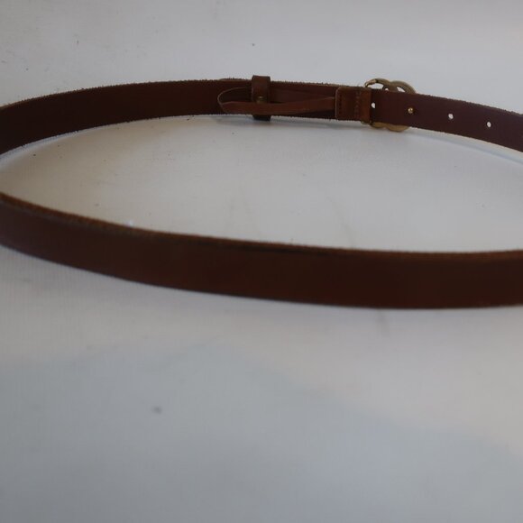 Authentic Gucci Brown Gold-Toned Interlocked GG Logo Buckle Pinhole Belt 80/32 - Picture 8 of 11